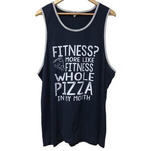 Next Level Apparel Mens XL Tank Blue Gray Fitness Pizza